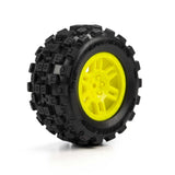 Pro-Line 1/16 Badlands Mx Front/Rear Mt Tires Mounted 12Mm Yellow Spl