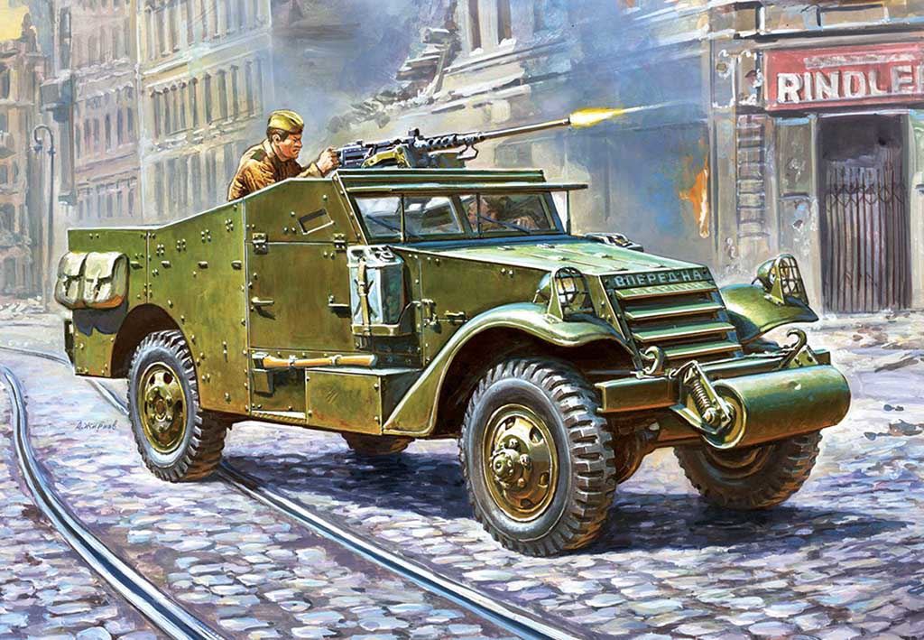 Zvesda    Soviet M-3 Scout Car with Machine Gun