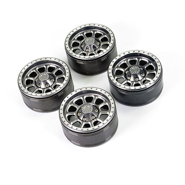 FASTRAX ALUMINUM BEADLOCK TEN 1.9 WHEELS - TITANIUM (4PC)