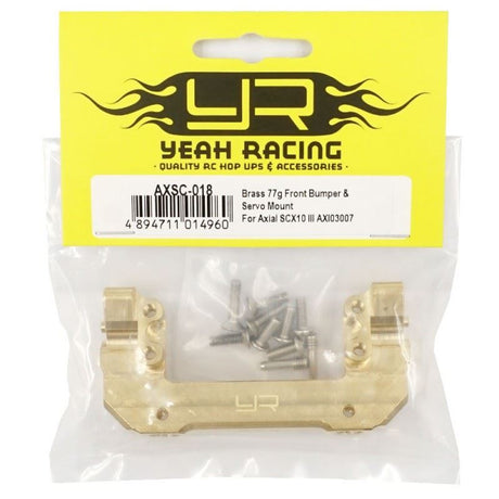 Yeah Racing Brass 77g Front Bumper & Servo Mount (Short Link ) For Axial SCX10 III AXI03007