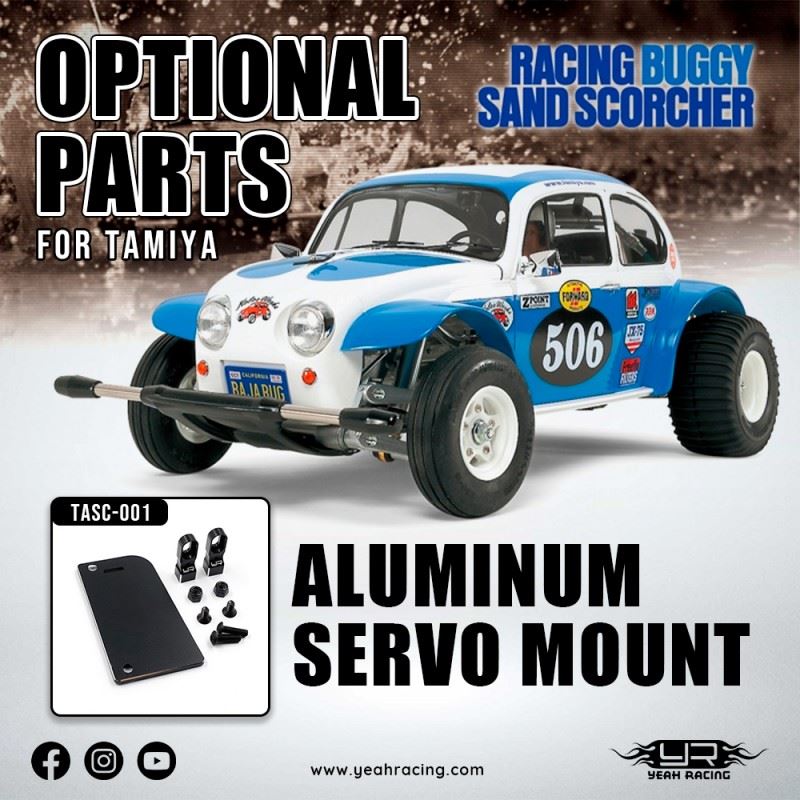 Yeah Racing Aluminum Servo Mount Set For Tamiya Sand Scorcher