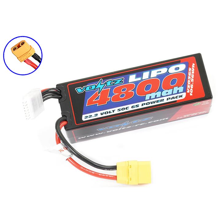 Voltz 4800Mah Hard Case 6S 22.2V 50C Lipo Stick Pack Xt90