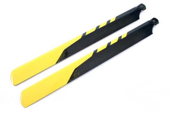 PRO3D CARBON FIBRE ROTOR BLADE 430mm FOR ELEC 500 HELI - YELL