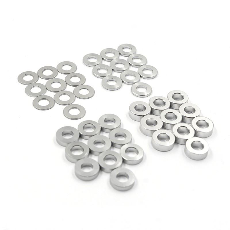 Yeah Racing Aluminium M4 X 8Mm Flat Washer 0.5 / 1 / 2 / 3 mm 10Pcs Each
