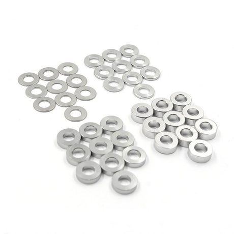 Yeah Racing Aluminium M4 X 8Mm Flat Washer 0.5 / 1 / 2 / 3 mm 10Pcs Each