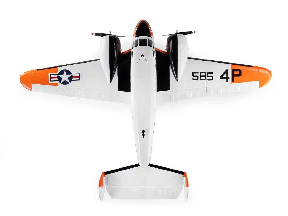 E Flite Beechcraft D18/Rc-45J 1.5M Bnf Basic With As3X+ And Safe Sel