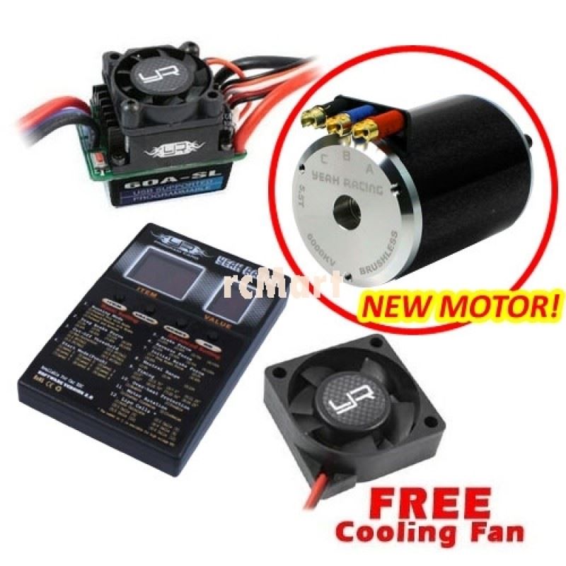 Yeah Racing Falsonic Competition Brushless Esc (Version 2) & Motor (Bk) Set + Free Tornado Cooling F