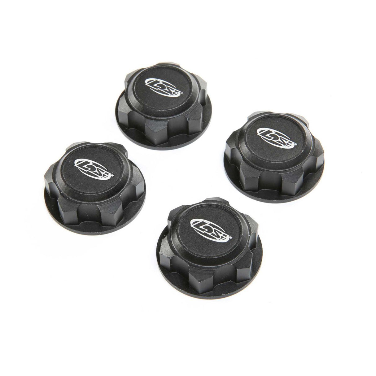 Losi Wheel Nut, Captured, Black (4): DBXL-E 2.0