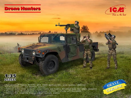 Icm 'Drone Hunters’ Humvee M1097A2 Cargo Carrier, Dshkm & Crew Figures)