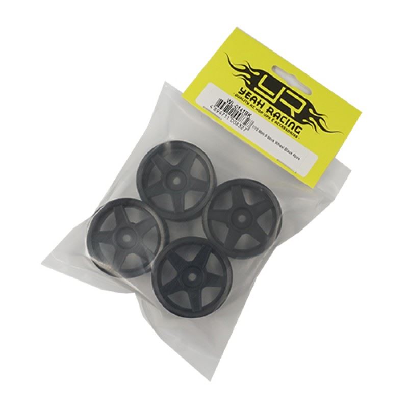 Yeah Racing 1/10 5 Spoke Mini Rims Black 4pcs