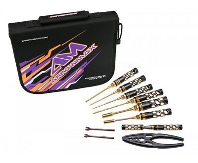 Arrowmax AM Toolset-1/10 Elect Trg Cars-Tool Bag Blk/Golden (AM199444)