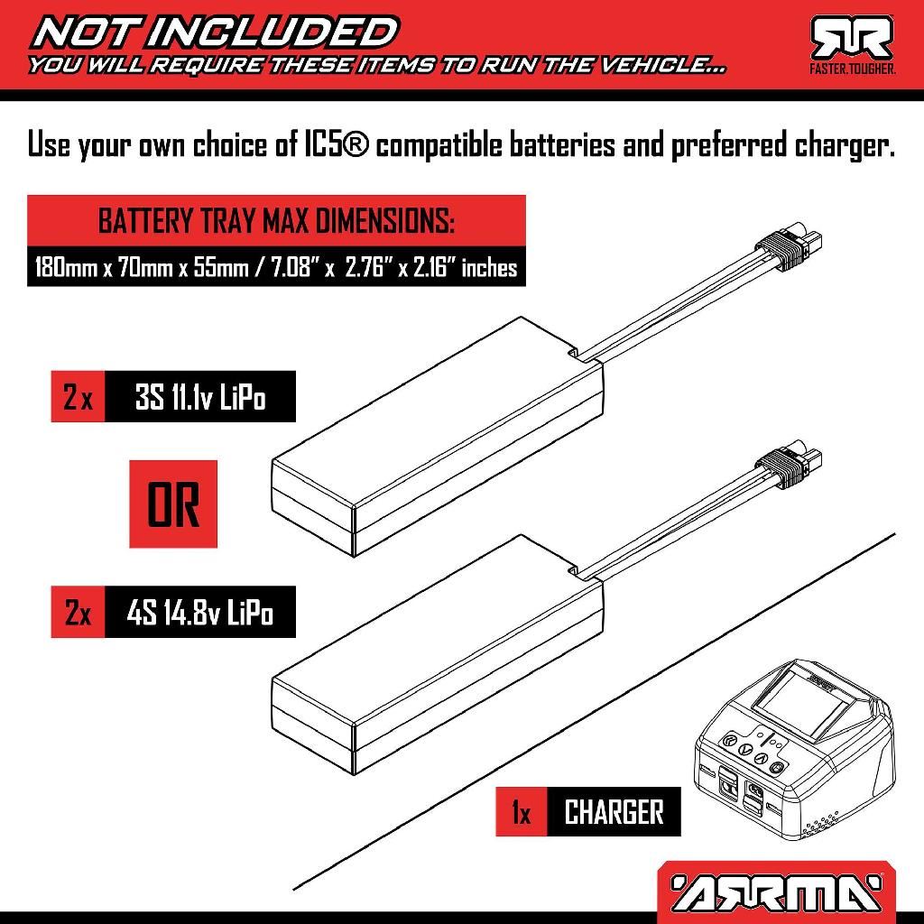 Arrma 1/7 Limitless 8S Avc 4X4 Rtr Blx Street Speed, White/Blue