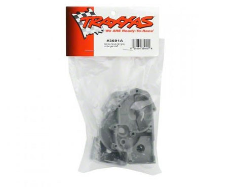 TRAXXAS Gearbox halves (l&r) (grey) w/ idler gear shaft