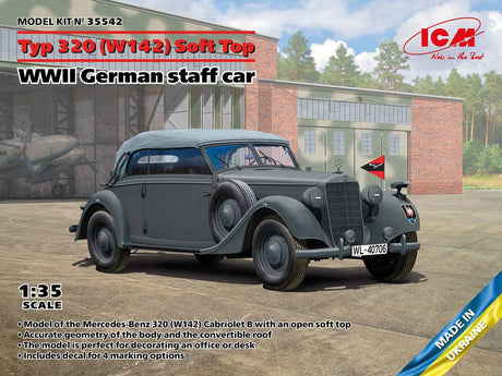 Icm Typ 320 (W142) Cabriolet Soft Top, Wwii German Staff Car