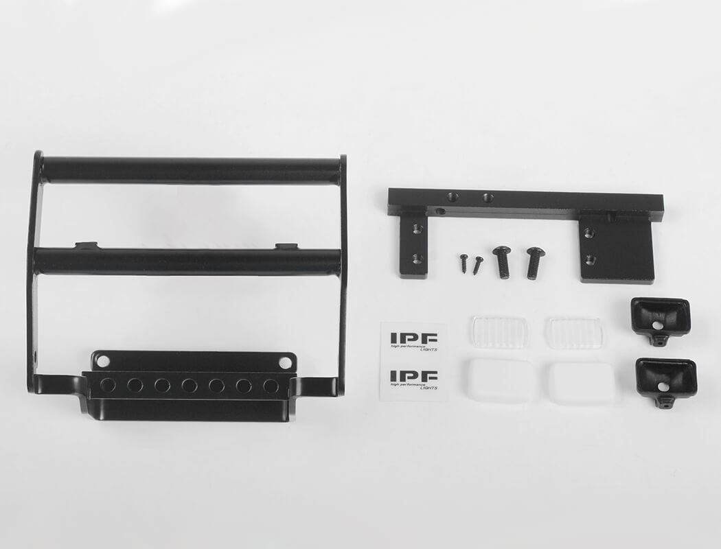 RC4WD STEEL PUSH BAR FRONT BUMPER W/IPF LIGHTS FOR 1985 TOYOTA 4RUNNER HARD BODY