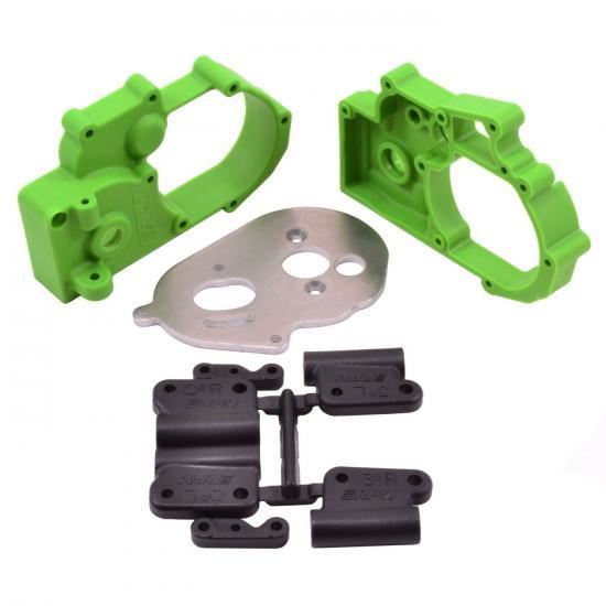 RPM TRAXXAS 2WD HYBRID GEARBOX HOUSING AND REAR MOUNTS GREEN