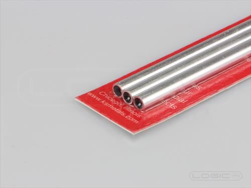 KS 300mm Round Aluminium Tube 5mm OD (Pk3) .45mm Wall