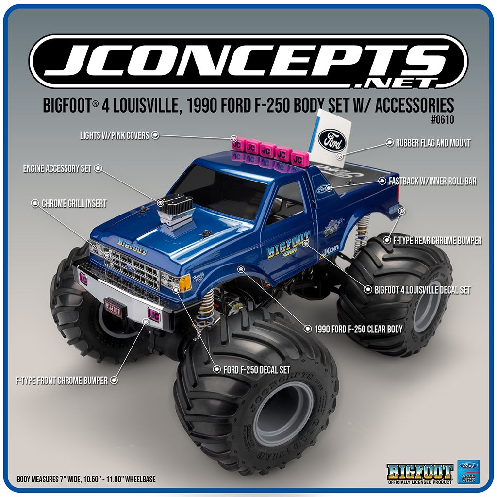 BIGFOOT 4 Louisville 1990 Ford F-250 Body w/Acc