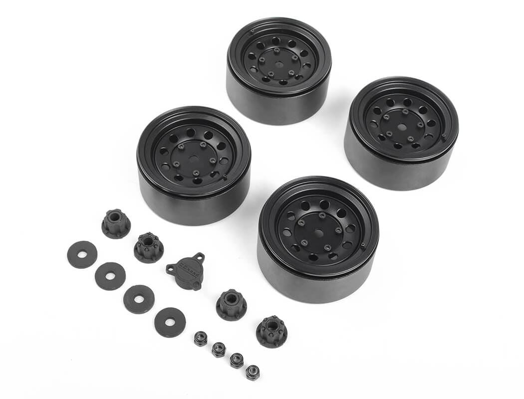 RC4WD BURATO 2.2  BEADLOCK WHEELS W/ CENTER CAPS (BLACK)
