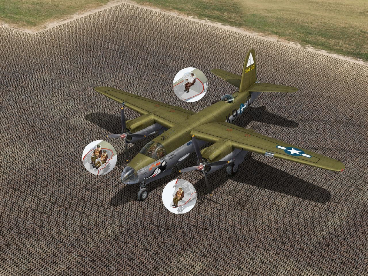 Icm Airfield Of The American Bomber Group (B-26G Marauder With Crew & Landing Mat)