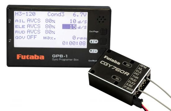 Futaba CGY760R - Gyro, Receiver (FASSTest/T-FHSS Air) & Governor with GPB-1 Programmer (P-GY760R-GBP1)
