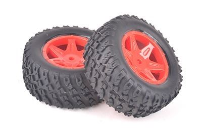 Core RC Spider Rear Tyre & Wheel Set - Red