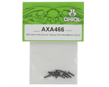 AXIAL Hex Socket Tap Flat Head M3x12mm Black (10)