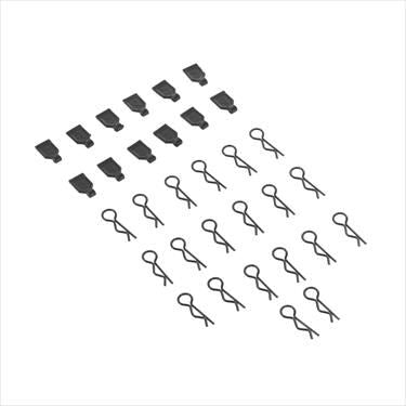 DURATRAX 1/10 Body Clips (20)/Rubber Pull Tabs (12)