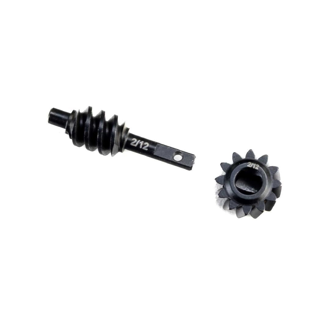 Axial Steel Ring/Pinion Worm Gear, 2/12T, Axle: Scx30