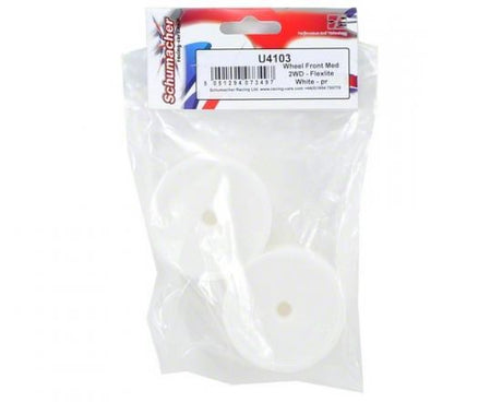 Schumacher 2WD Medium Front Wheel - Flexible White - 1 Pair