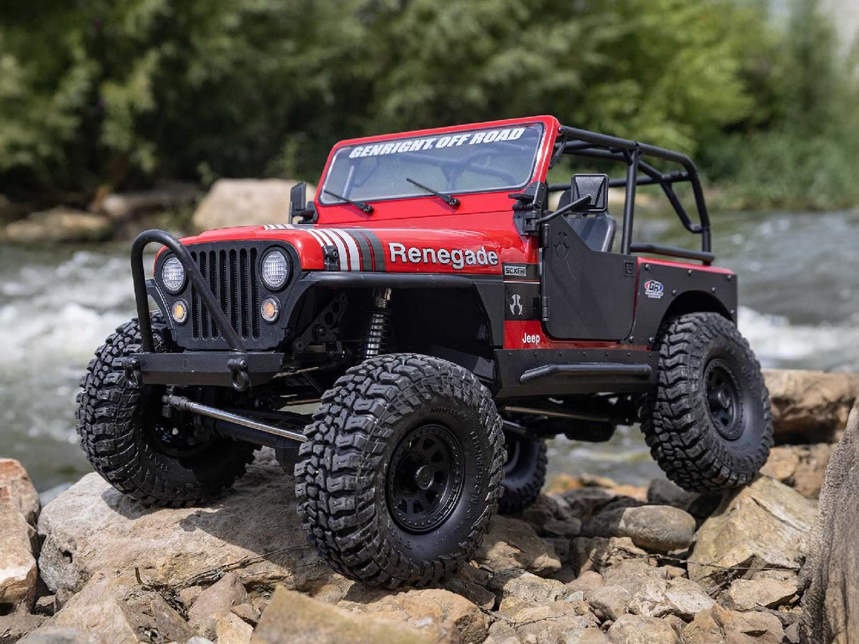 Axial 1/10 Scx10 Iii Jeep Cj-7 4X4 Rtr Rock Crawler, Red