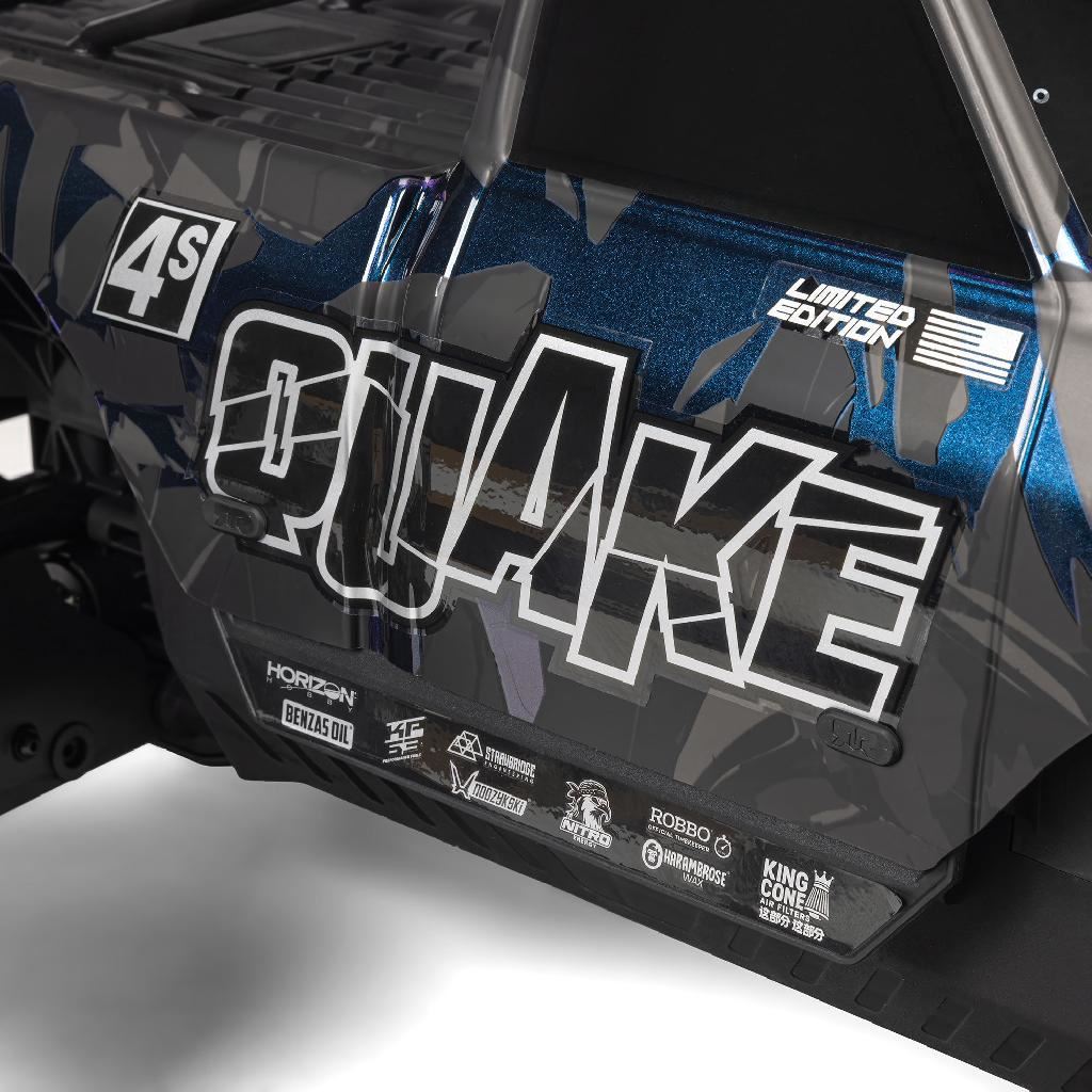 Arrma 1/8 Quake 4S Dsc 4X4 Rtr Monter Truck, Le Black/Pearl
