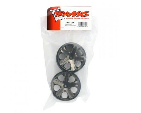 TRAXXAS Wheels, All-Star 2.8" (black chrome) (Rustler, Stampede rear