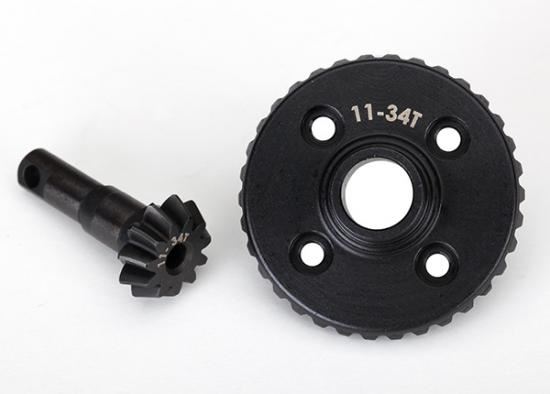 TRAXXAS Ring gear, differential/ pinion gear, differential (machined