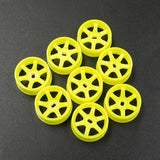 Yeah Racing Plastic Narrow Rim Set 8.5mm (Offset 0 +1 +2 +3) Florescent Yellow For 1/28 AWD Mini-Z