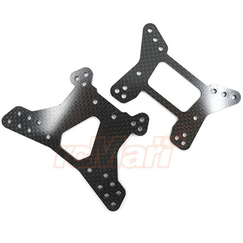 Yeah Racing Front & Rear Graphite Damper Mount For Tamiya Top Force