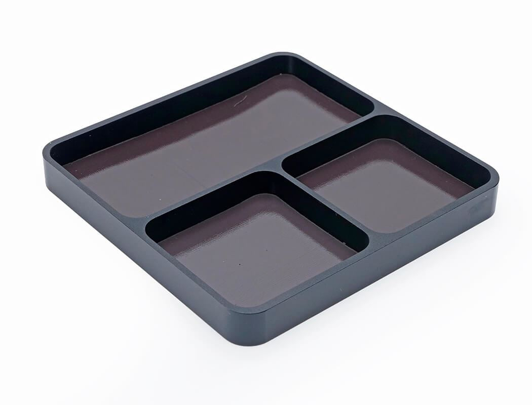 Fastrax Aluminium Square Magnetic Maintenance Tray 98X98Mm Black