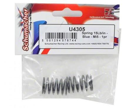 Schumacher Spring 15Lb/in - Blue - Mi5 - 1pr