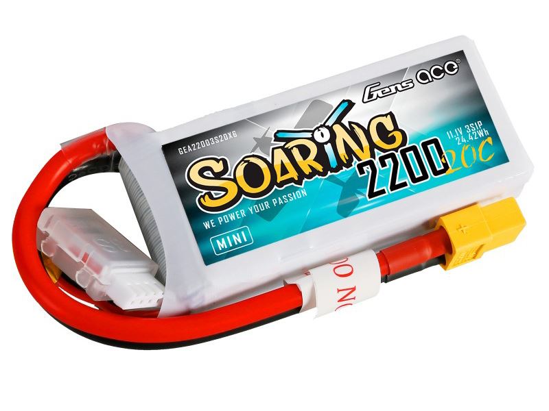 Gens Ace Li-Po 3S 11.1V Mini 2200Mah 20C Soaring With Xt60