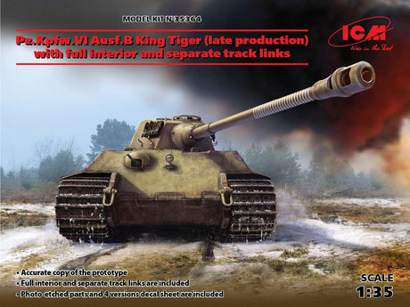 Icm Pz.Kpfw.Vi Ausf.B King Tiger (Late Production) With Full Interior, Wwii German Heavy Tank
