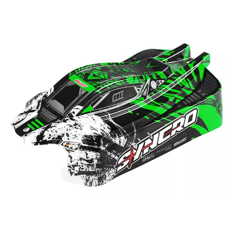 Corally Polycarbonate Body Syncro Painted Cut Decals Green Colour