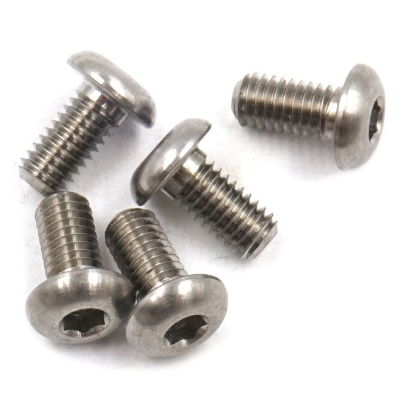 Yeah Racing Titanium Tc4 M3X6Mm High Precision Button Head Socket Screw 5 Pcs