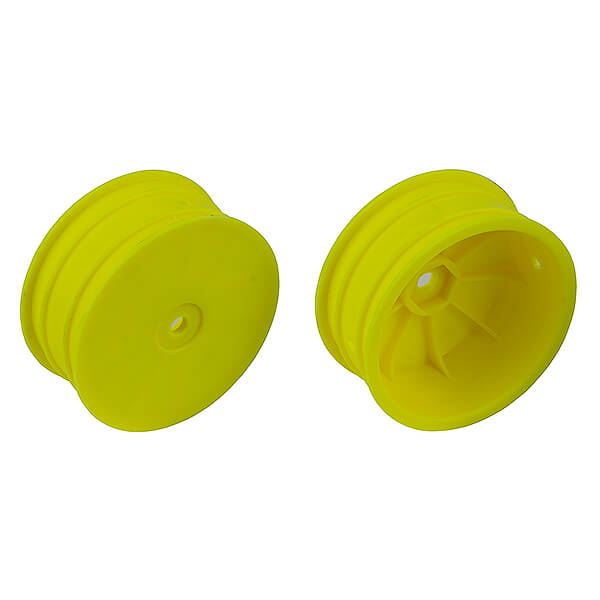 TEAM ASSOCIATED 12MM HEX 2.2  4WD FRONT YELLOW WHEELS B74 +1.5MM