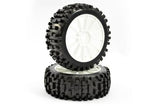 FASTRAX 1/8TH PREMOUNTED BUGGY TYRES 'ROCK-BLOCK/12 SPOKE'