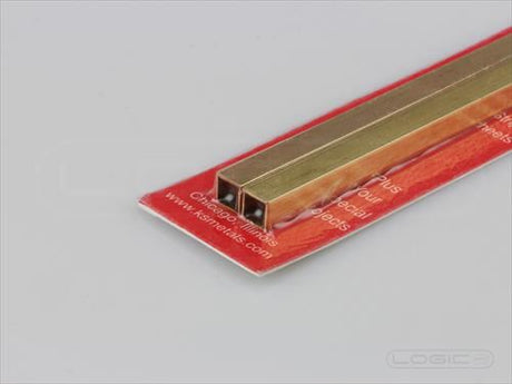 KS 300mm Square Brass Tube 6mm x 6mm (Pk2) .45mm Wall