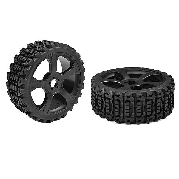 CORALLY OFF-ROAD 1/8 BUGGY TIRES XPRIT GLUED ON BLACK RIMS 1