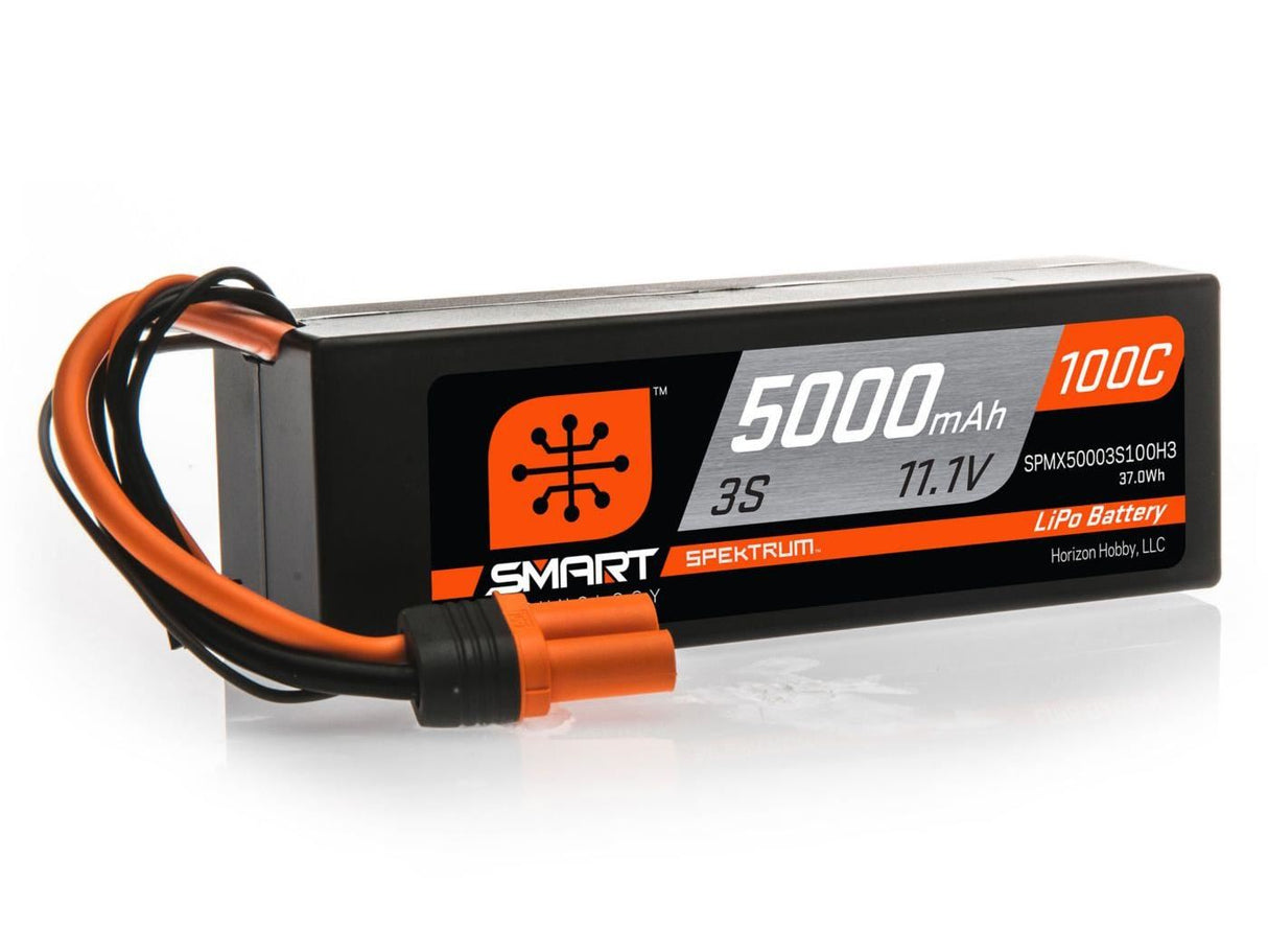 Spektrum 5000mAh 3S 11.1V 100C Smart LiPo Hardcase; IC3