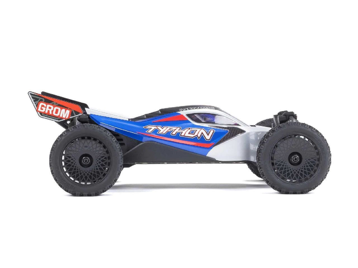 Arrma 1/18 Typhon GROM 4wd Smart RTR w/Lipo Batt/USB Chg Blue/Silv