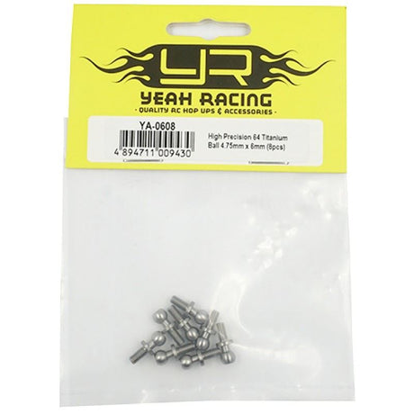 Yeah Racing High Precision 64 Titanium Ball Stud 4.8mm x 6mm 8pcs