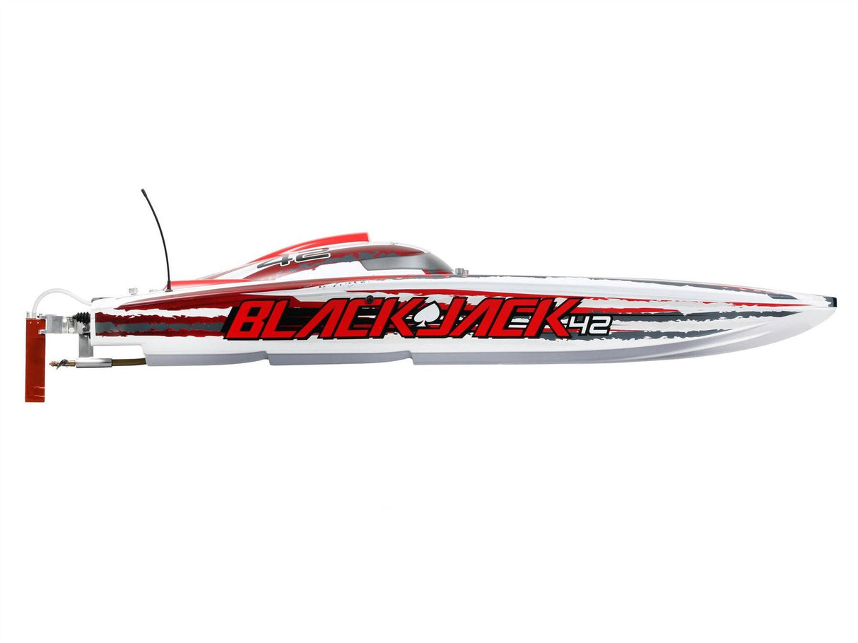ProBoat Blackjack 42" 8S Brushless Catamaran RTR: White/Red